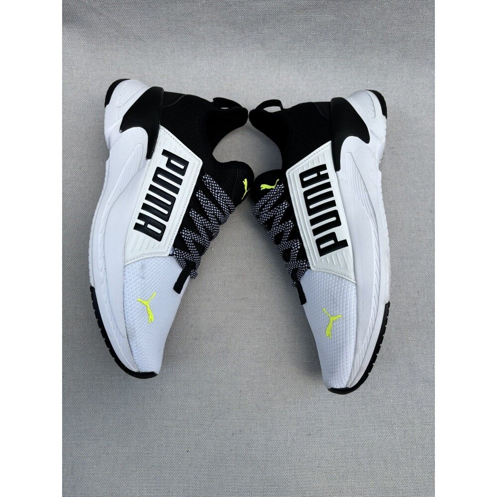 PUMA MENS SOFTRIDE PREMIER SLIP-ON SHOES SNEAKERS WHITE BLACK YELLOW SIZE 9.5